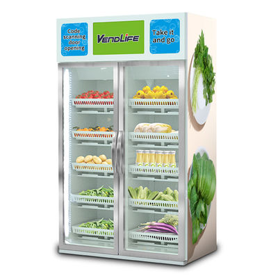 1100V Vegetable Vending Machine DEX System Gravity Sensing Screen Free